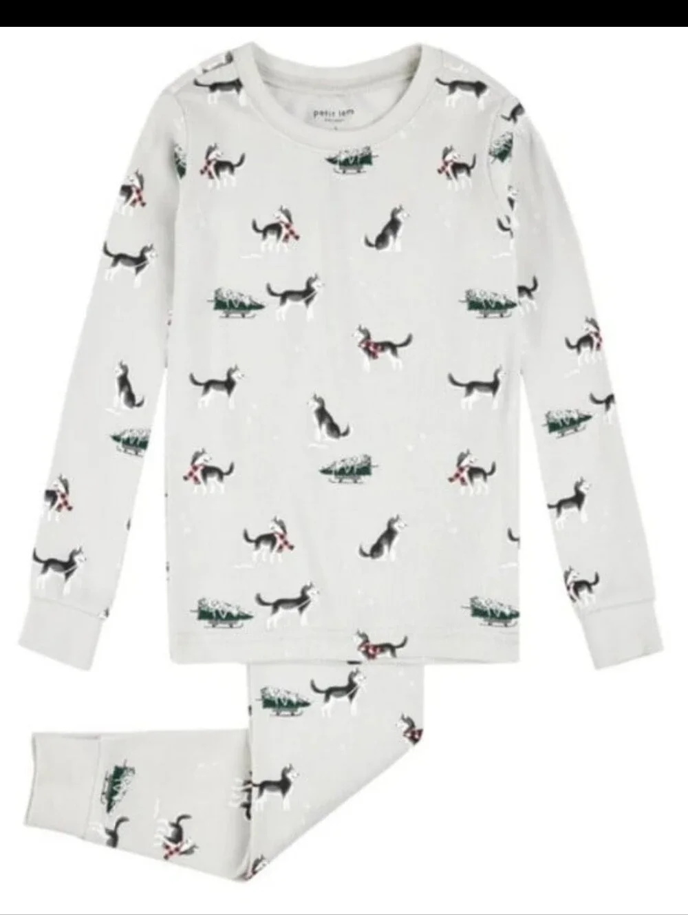 Petit Lem Holiday Huskie Pajama Set size 5